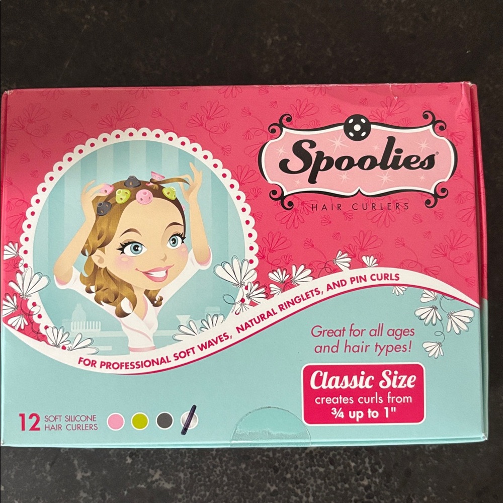 SPOOLIES heatless Hair Curlers PINLESS NWT New in package Classic size 12 in box - Picture 4 of 13